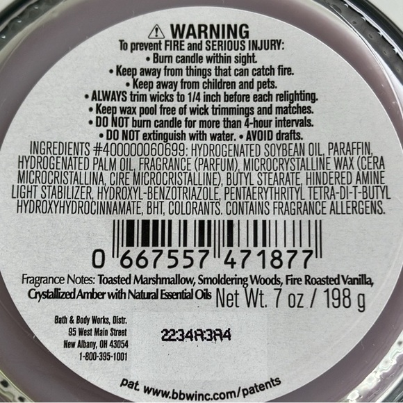 Bath & Body Works Marshmallow Fireside Single Wick Candle - Picture 5 of 5